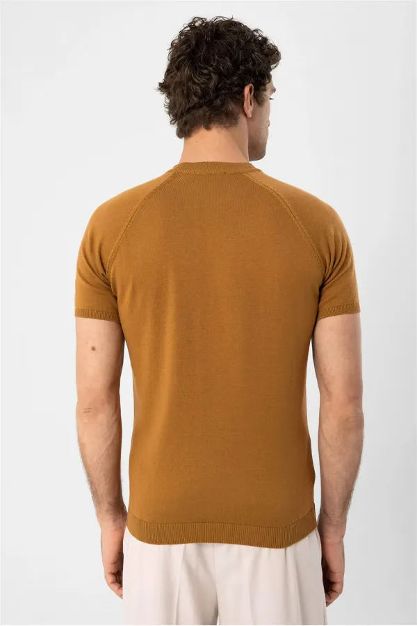Antioch Tobacco Bicycle Collar Knit T-Shirt
