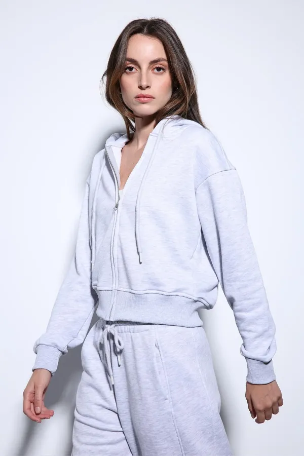 Sweat-shirt à capuche Antioch Grey Melange pour femme