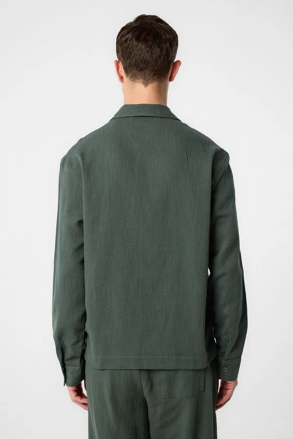 Chemise texturée kaki Antioch pour homme