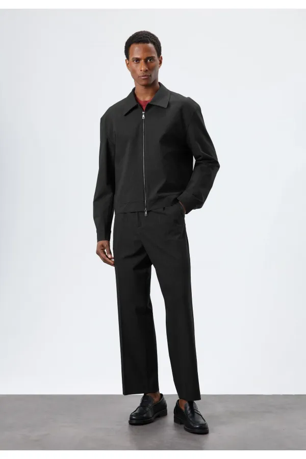 Antioch Siyah Çizgili Mevsimlik Erkek Mont