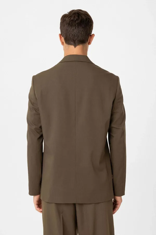 Veste blazer technique pour homme Antioch Khaki, coupe décontractée, croisée