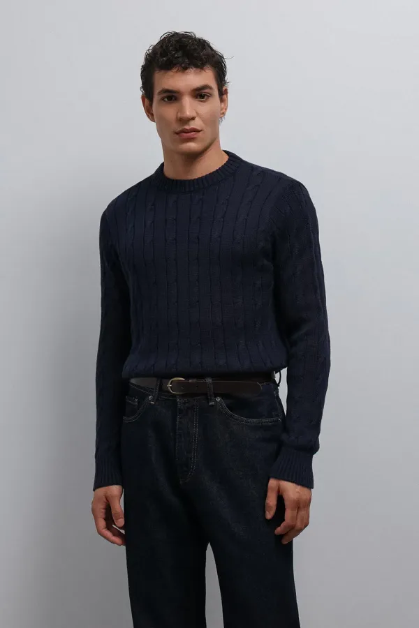 Antioch Navy Textured Knit Men's Sweater