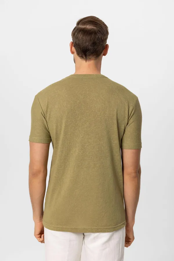 T-shirt basique pour homme Antioch Khaki à col en V