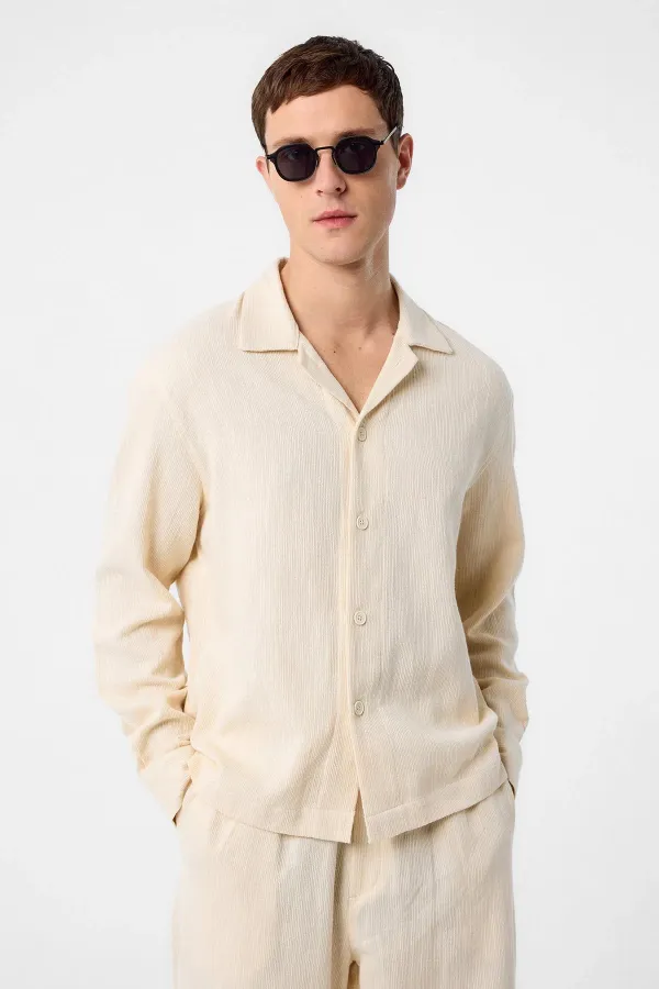 Chemise pour homme Antioch à texture blanc cassé