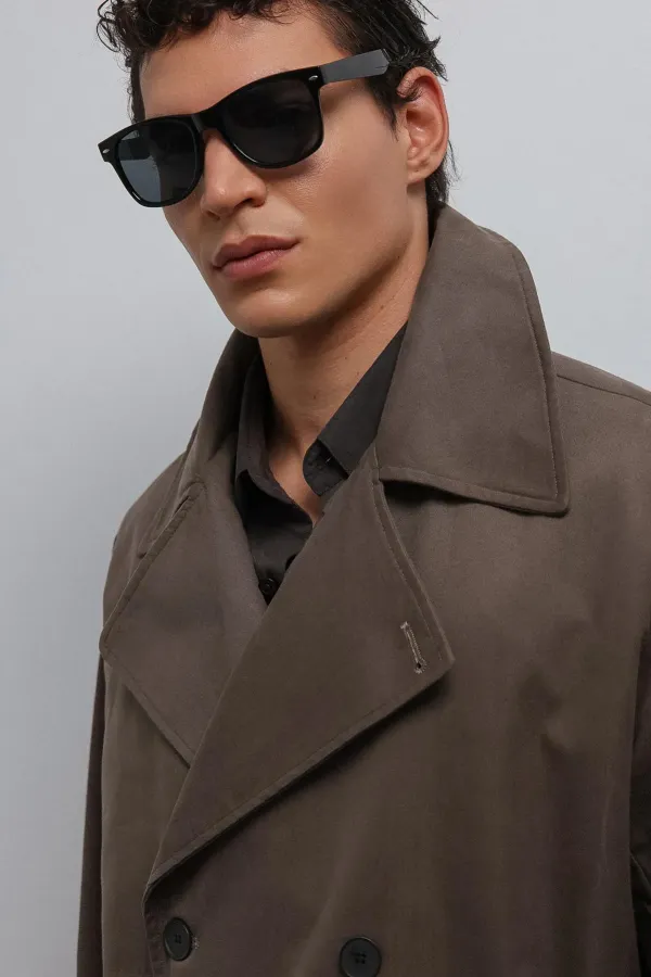 Trench-coat Antioch marron clair coupe décontractée pour homme