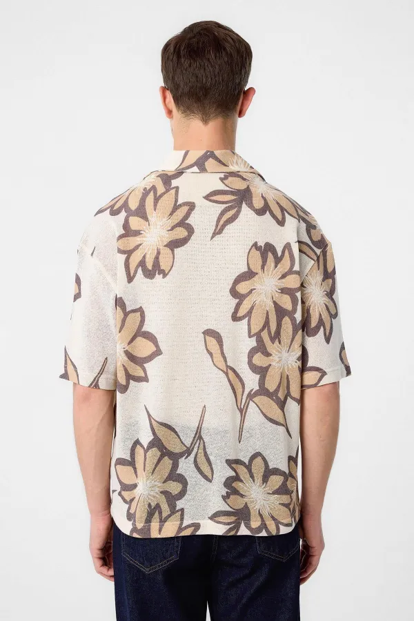 Antioch Beige Patterned Men's Shirt