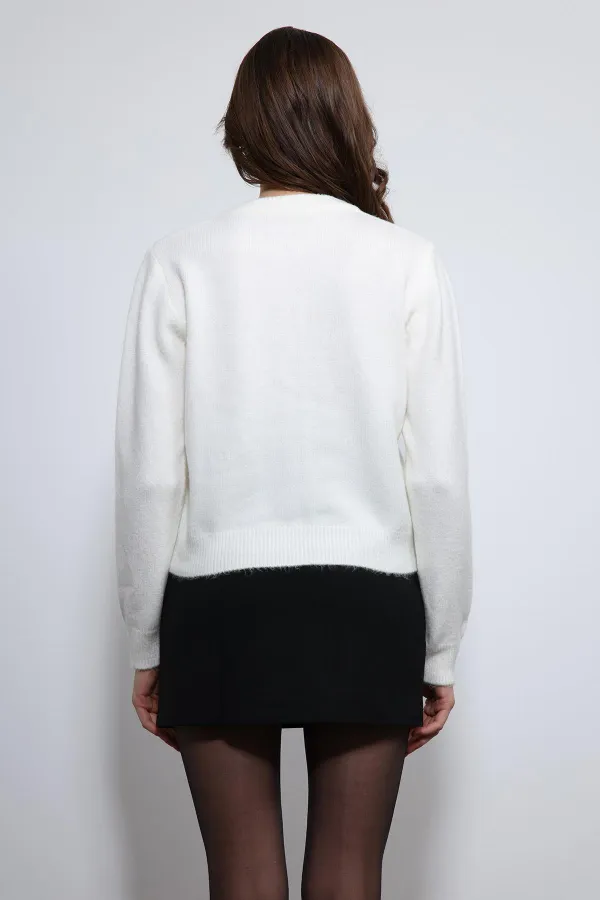 Gilet Antioch écru à texture douce