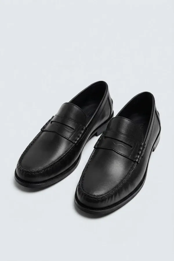Mocassins en cuir noir Antioch
