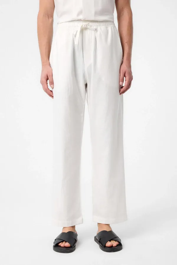 Antioch Ecru Linen Blend Jogger Men's Pants