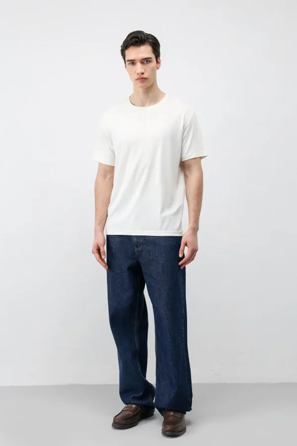 T-shirt homme Antioch Ecru coupe classique en tissu technique modal