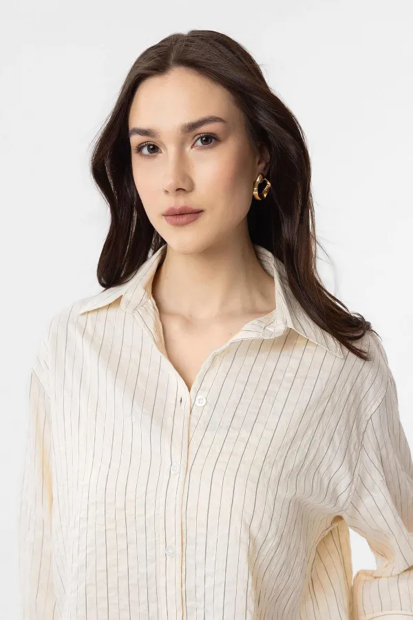 Antioch Off-White Striped Women's Shirt