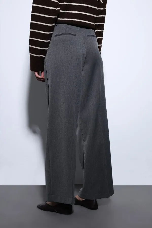 Antioch Antrasit Geniş Paça Kadın Pantolon