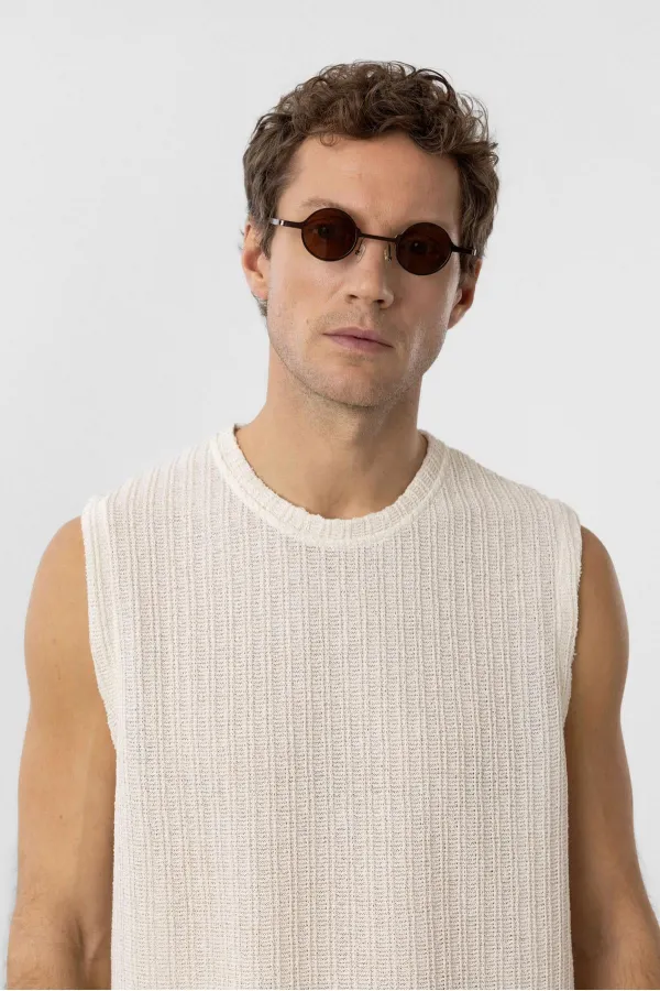 Antioch Ecru Textured Men's Tank Top