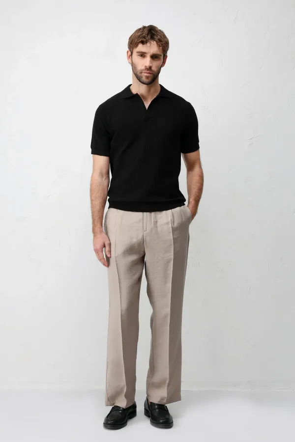 T-shirt en maille texturée premium Antioch Black pour homme