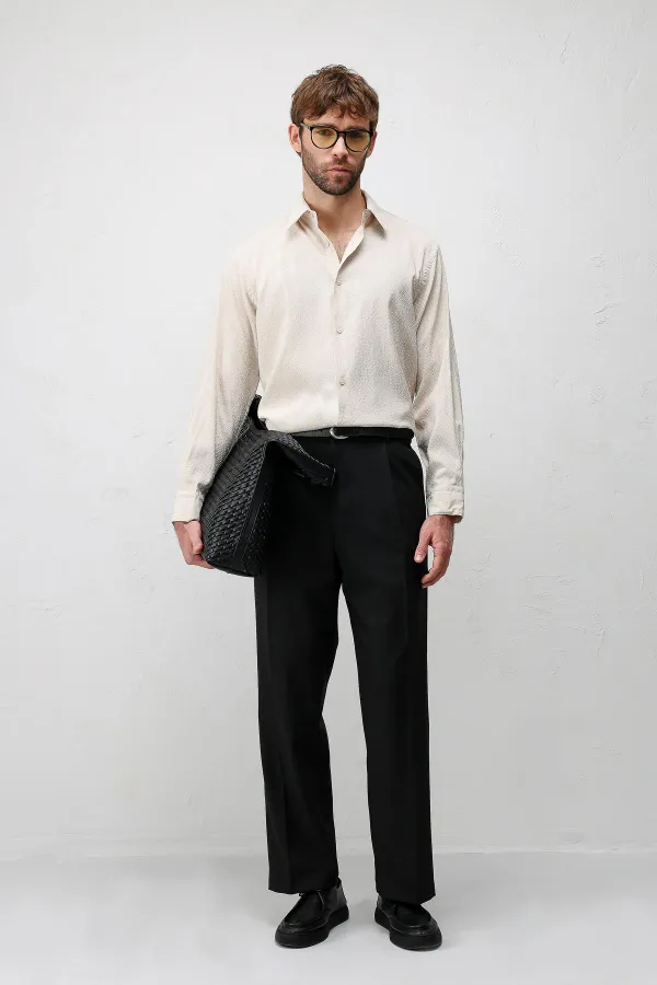 Antioch Stone Modal Blend Textured Men's Shirt