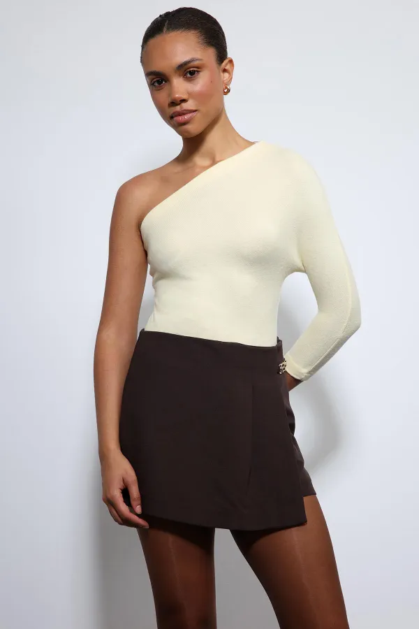 Antioch Yellow Asymmetrical Collar Top