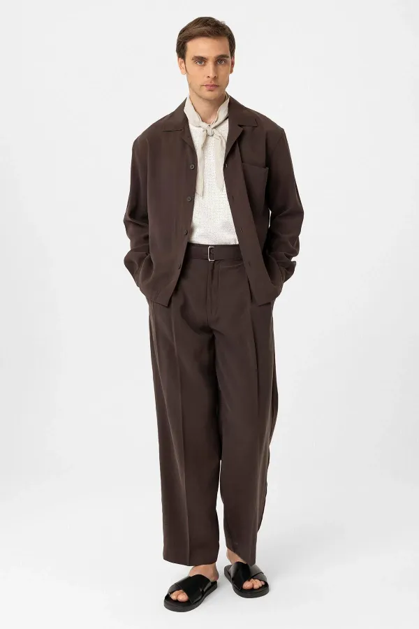 Antioch Coffee Relax Fit Modal Fabric Men's Shirt