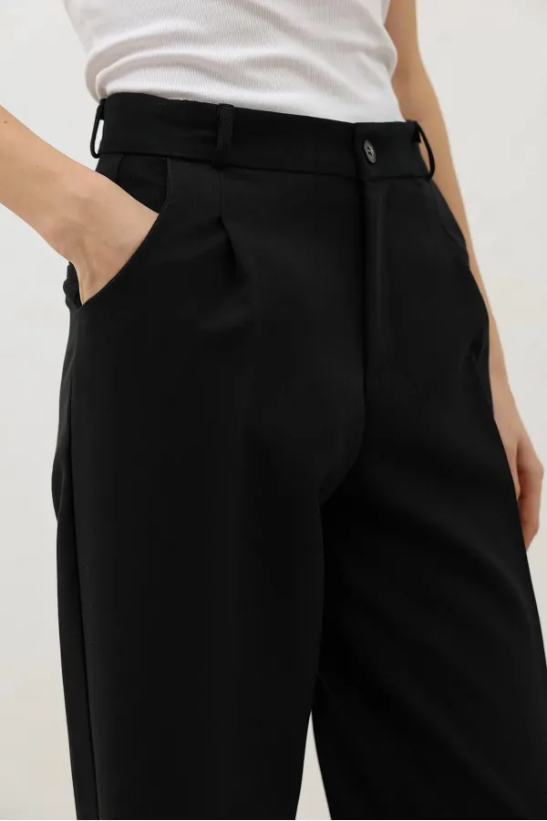 Antioch Black Women's Trousers with Darts
