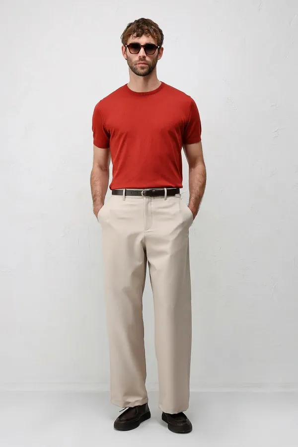 Antioch Red Comfort Slim Knit T-Shirt