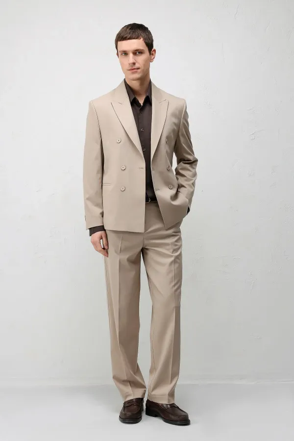 Veste blazer homme Antioch Stone à double boutonnage et coupe décontractée