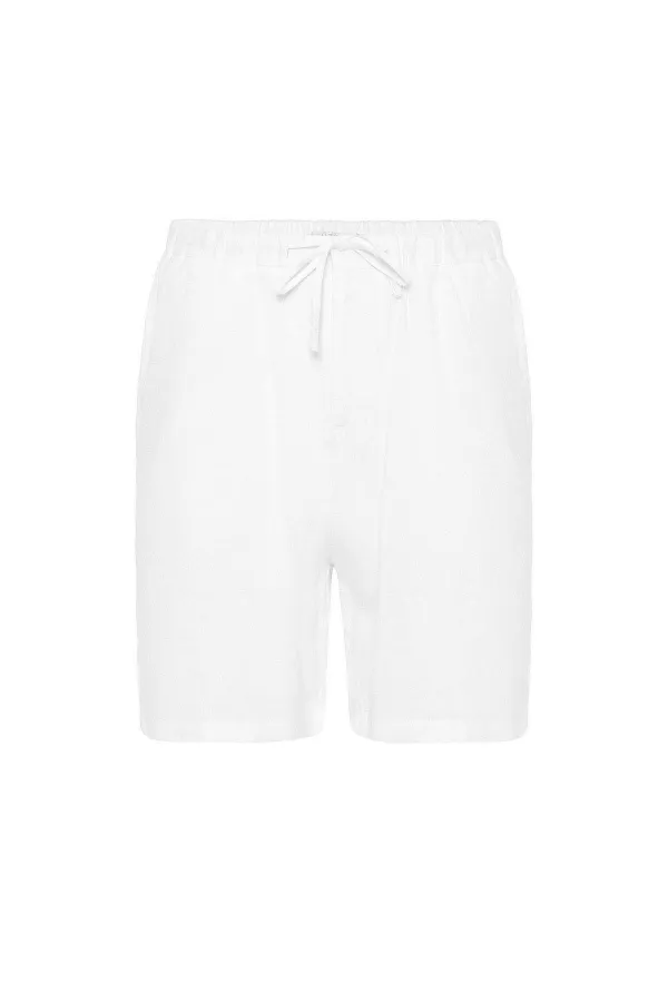 Short pour homme Antioch en lin mélangé blanc