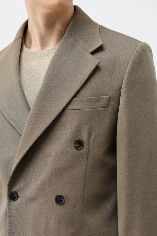 Antioch Haki Relax Fit Kruvaze Erkek Blazer Ceket