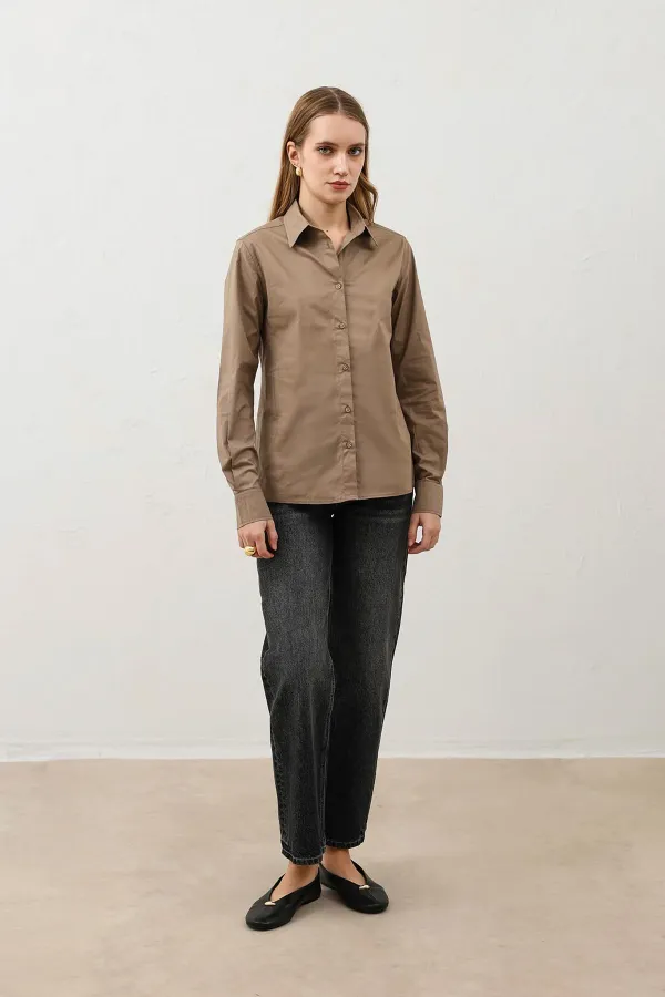 Antioch Vizon Basic Slim Fit Kadın Gömlek