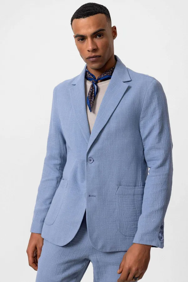 Antioch Mavi Astarsız Torba Cepli Erkek Blazer Ceket Antioch Mavi Astarsız Torba Cepli Erkek Blazer Ceket