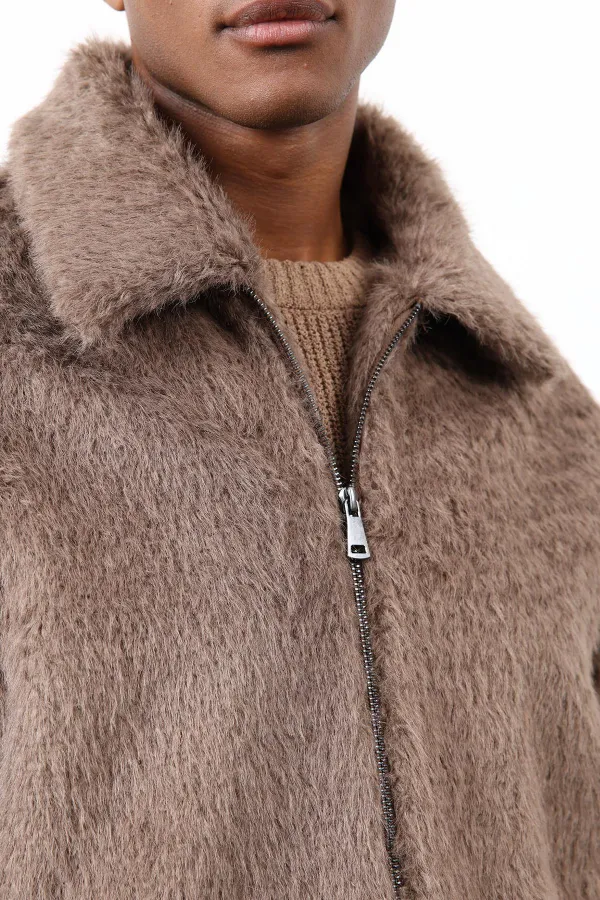 Antioch Açık Kahve Yumuşak Dokulu Erkek Mont