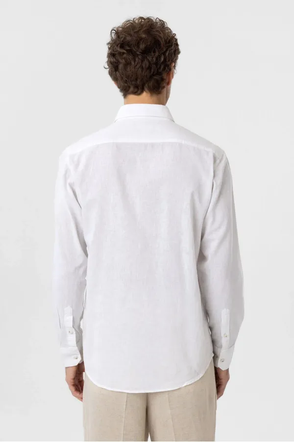 Antioch White Linen Blend Men's Shirt