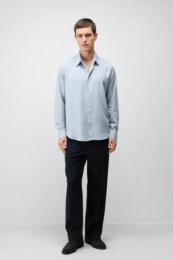 Antioch Bebe Blue Technical Regular Fit Men's Shirt