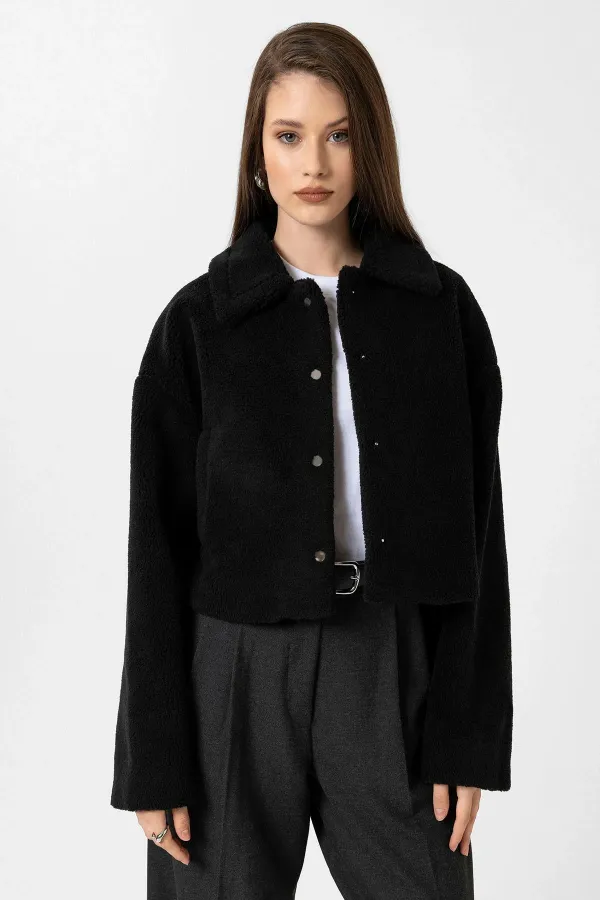 Antioch Siyah Kadın Yumuşak Dokulu Mont