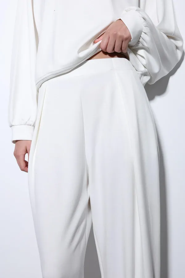 Antioch Ekru Geniş Paça Relaxed Kadın Takım