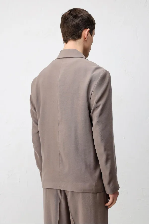 Antioch Mink Modal Blend Relaxed Fit Men's Blazer Jacket