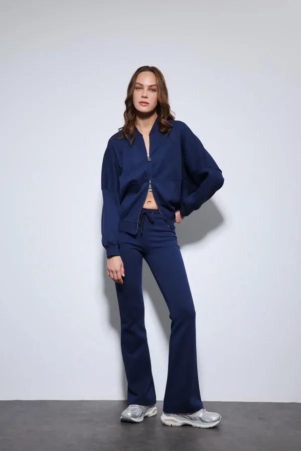 Antioch Lacivert Bomber Ceket Ve İspanyol Paça Eşofman Takım