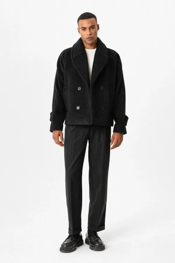 Veste courte à double boutonnage Antioch noire pour homme