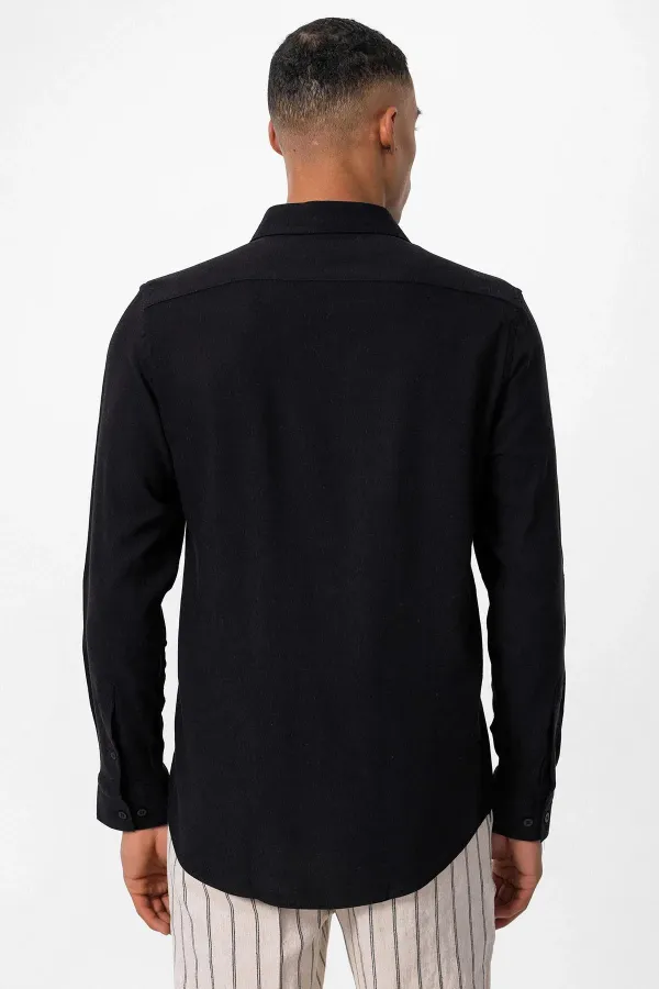 Chemise à manches longues noire Antioch pour homme