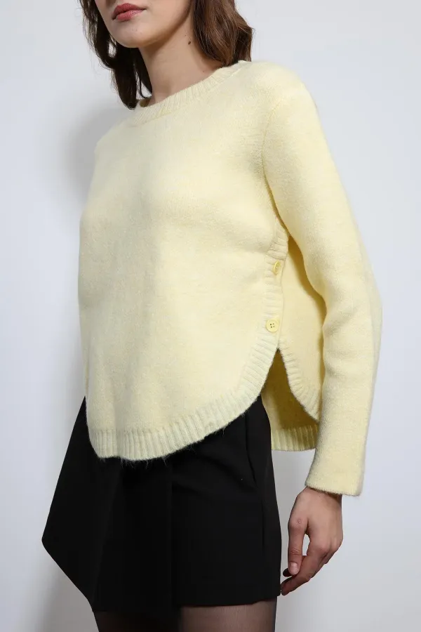 Pull en maille jaune Antioch avec boutons