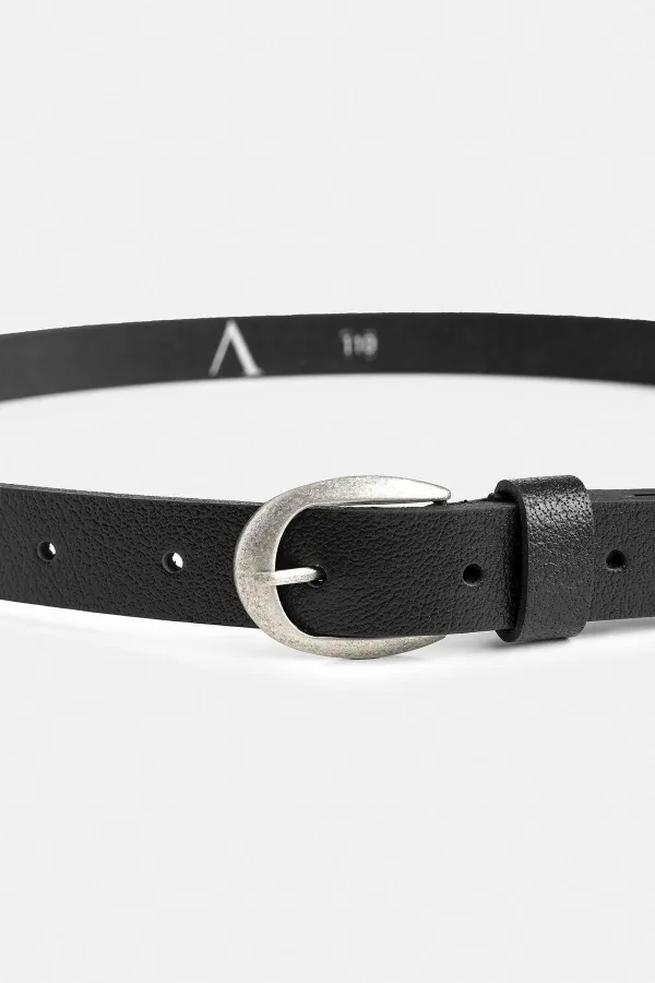 Ceinture en cuir pour homme Antioch à boucle ovale noire