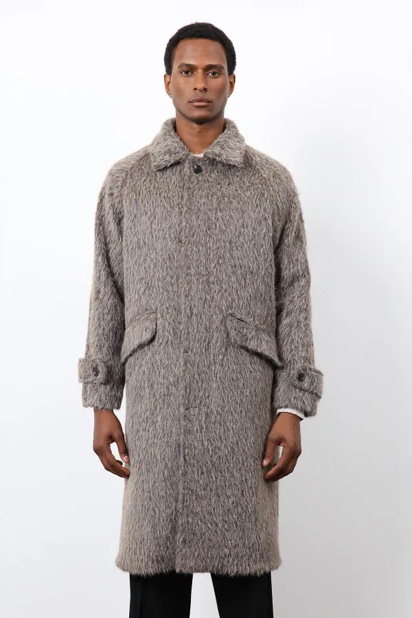 Antioch Coffee Faux Fur Men's Coat
