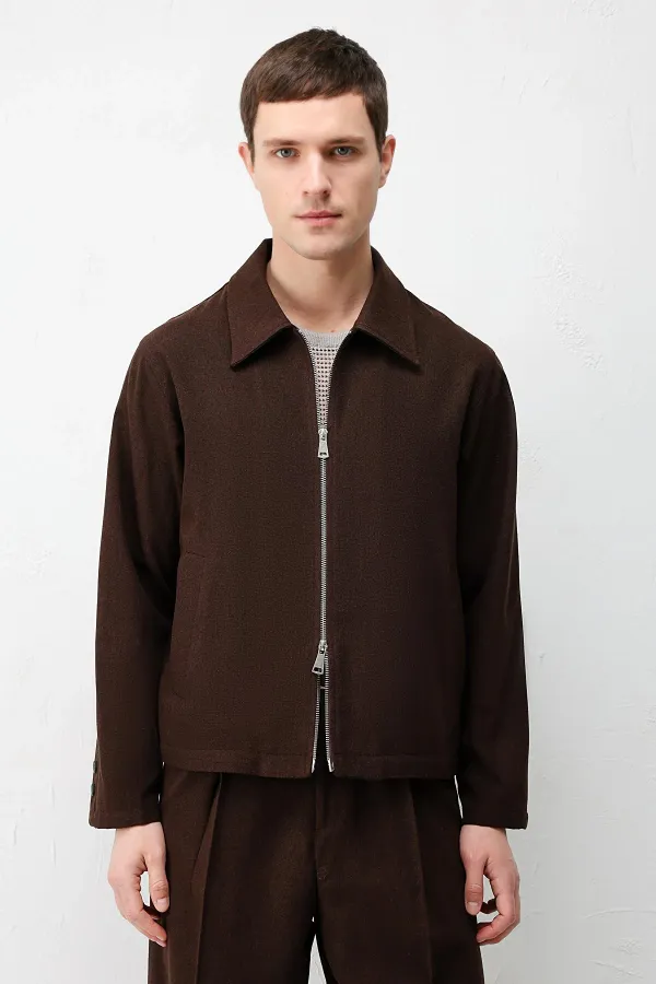 Veste texturée marron foncé Antioch pour homme