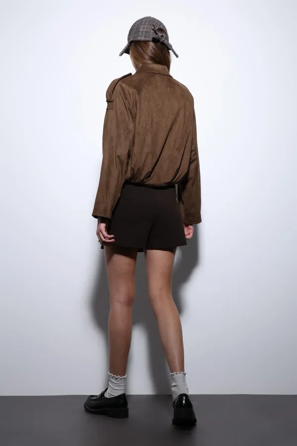 Antioch Taba Süet Görünümlü Bomber Kadın Mont