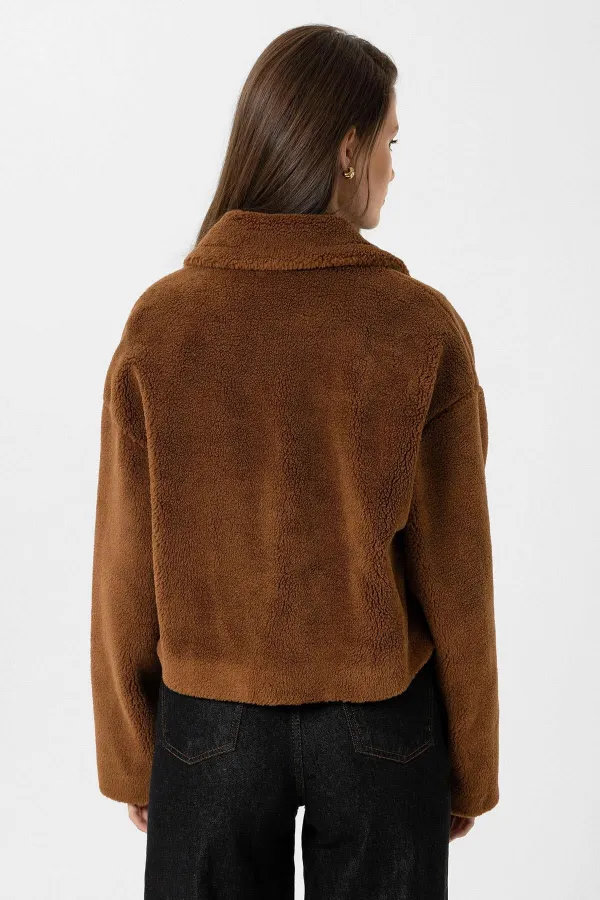 Manteau texturé doux pour femme Antioch Coffee