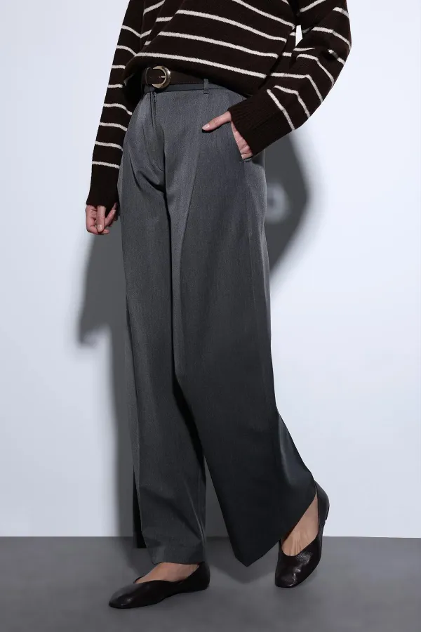 Antioch Antrasit Geniş Paça Kadın Pantolon