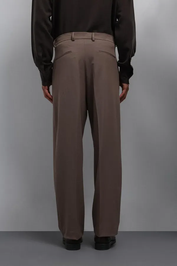 Antioch Mink Relax Fit Pleated Men's Trousers