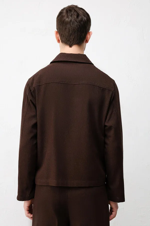 Veste texturée marron foncé Antioch pour homme