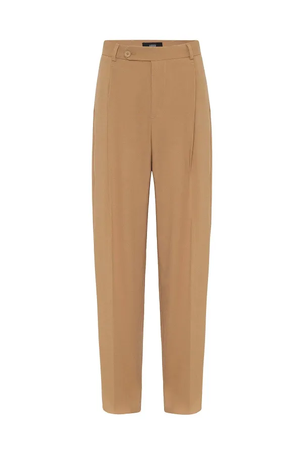 Antioch Camel Baggy Yüksek Bel Erkek Kumaş Pantolon