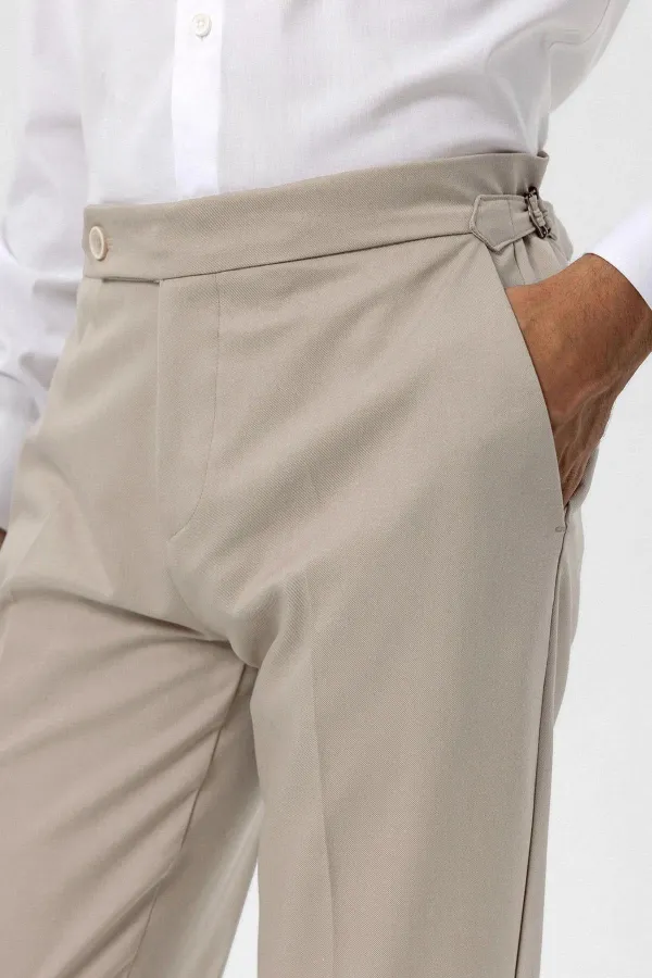 Antioch Açık Bej Yüksek Bel Regular Fit Erkek Pantolon