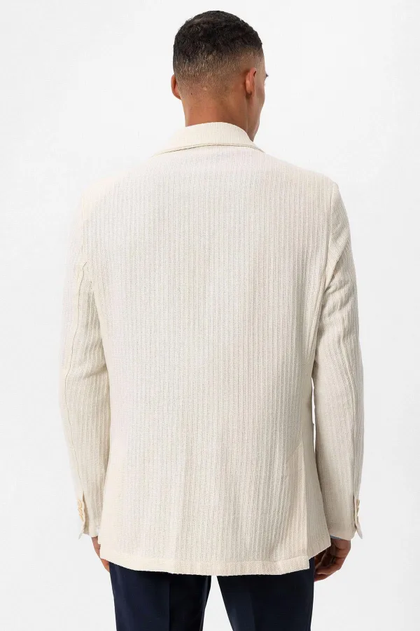 Antioch Beige Unlined Men's Blazer Jacket with Patch Pockets