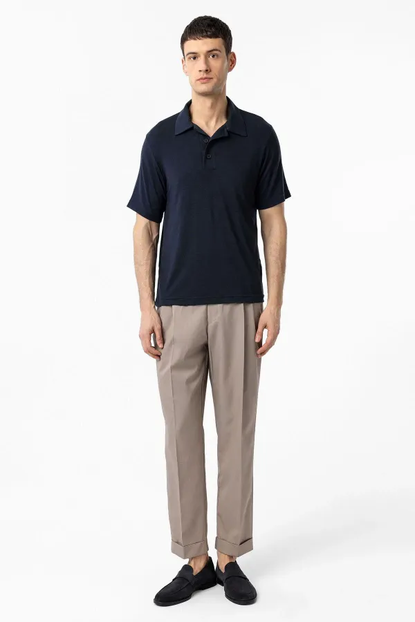 Antioch Navy Regular Fit Polo Collar Men's T-Shirt